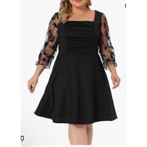 Agnes Orinda Elegant Black Long Sleeve Dress